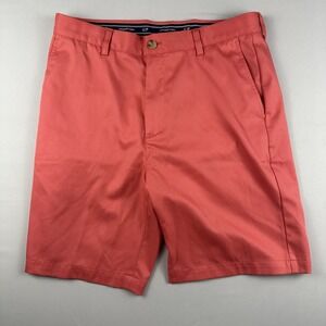 Vineyard Vines Performance Breaker Shorts Men's 33x8" Pink Stretchy W/ Logo